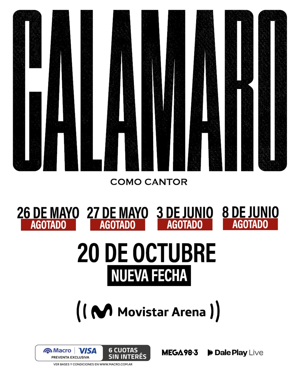 Andrés Calamaro arrasó con cuatro Movistar Arena agotados y suma una nueva fecha