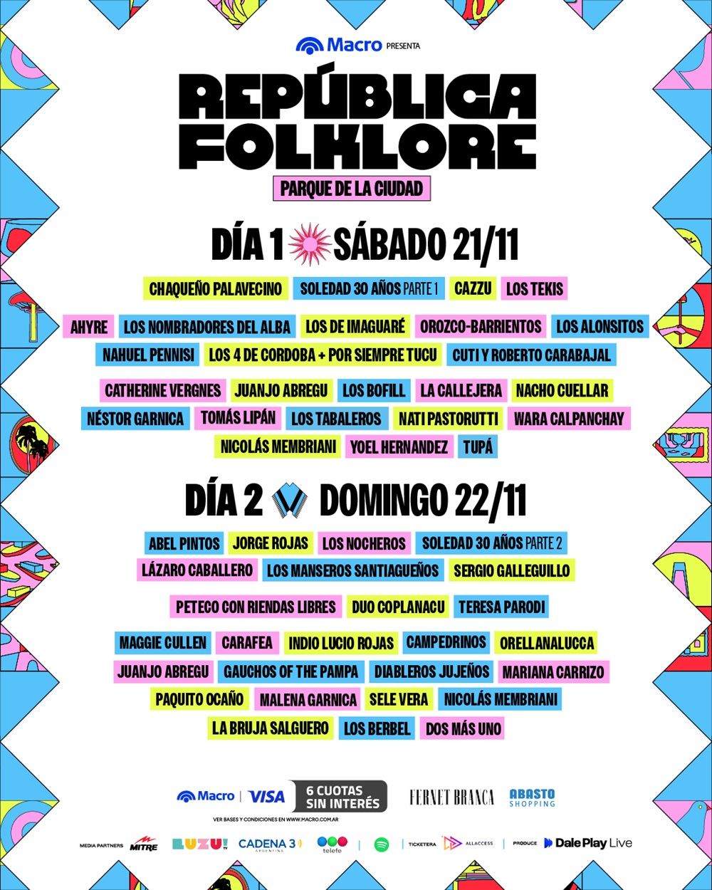 República Folklore ¡Anuncia su esperada grilla por día!