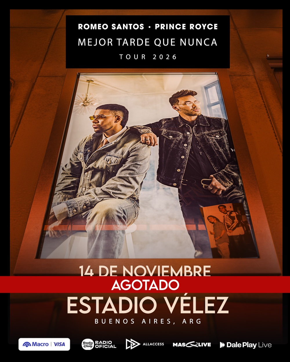 Romeo Santos &amp; Prince Royce: localidades agotadas para su visita a la Argentina