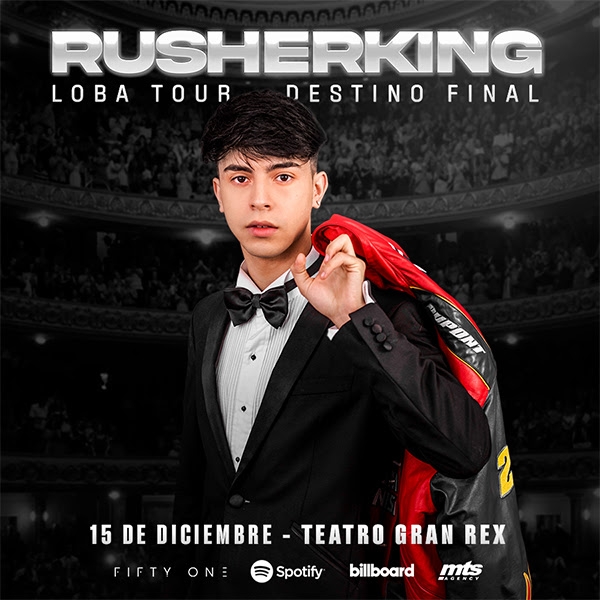 Rusherking confirmó su show en el Gran Rex, cerrando su exitosa Gira "Loba Tour"
