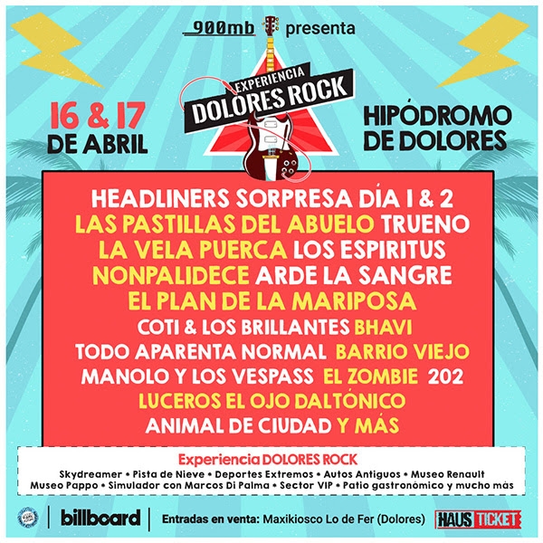 Experiencia Dolores Rock confirma nuevas bandas! 16 y 17 de Abril 2022, Hipódromo de Dolores